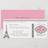 Sweet 16 Birthday Boarding Pass naar Parijs Kaart (Voorkant / Achterkant)