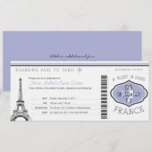 Sweet 16 Birthday Boarding Pass naar Parijs Kaart (Voorkant / Achterkant)