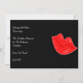 Sweet 16 Birthday Bright Red Lips op Black 3 Kaart (Achterkant)