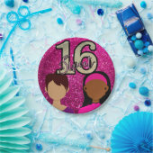 Sweet 16 Birthday Cake Roze Papier Borden Papieren Bordje (Feest)