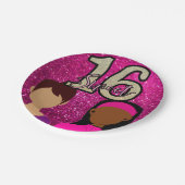 Sweet 16 Birthday Cake Roze Papier Borden Papieren Bordje (Gekanteld)