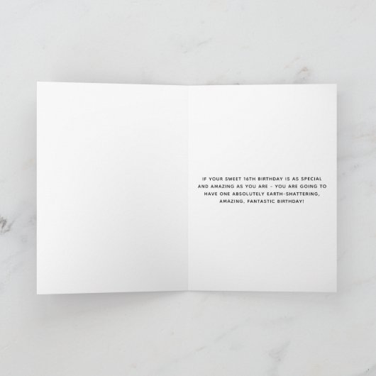 Sweet 16 Birthday Chic Glitter Ombre Kaart (Binnen)