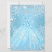 Sweet 16 Birthday Cinderella Blue Snowflake Winter Kaart (Achterkant)