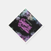 Sweet 16 Birthday Colorful Neon Glow Dark Party Servet (Hoek)