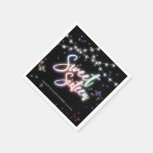 Sweet 16 Birthday Colorful Neon Glow Dark Party Servet (Hoek)