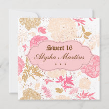 Sweet 16 Birthday Cottcore Floral Pink White