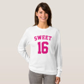 Sweet 16 Birthday Cute University Letters College T-shirt (Voorkant volledig)