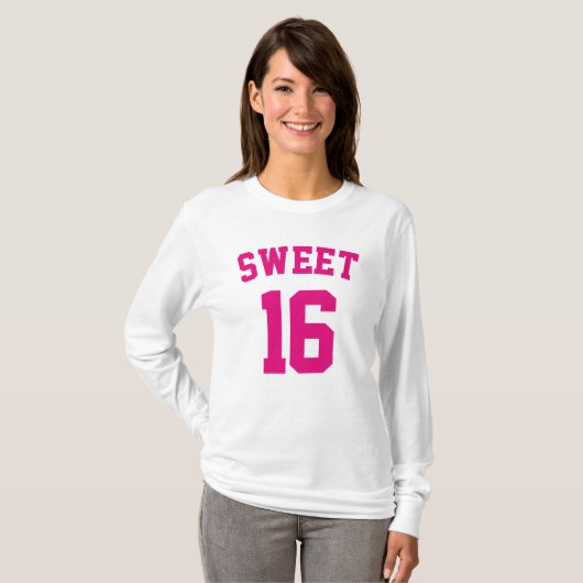 Sweet 16 Birthday Cute University Letters College T-shirt (Voorkant volledig)