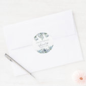 Sweet 16 Birthday Dusty Blue Floral Ronde Sticker (Envelop)