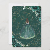 Sweet 16 Birthday Emerald Green Floral Princess Kaart (Achterkant)