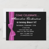 Sweet 16 Birthday Faux Fuchsia Pink Bow Kaart (Achterkant)