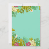 Sweet 16 Birthday Flamingo Luau Palm Tree Beach Kaart (Achterkant)