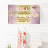Sweet 16 Birthday Flamingo Pink and Gold Spandoek (Insitu)