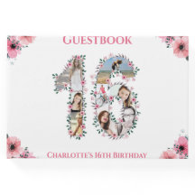 Sweet 16 Birthday Foto Collage Bloemenmeisje White