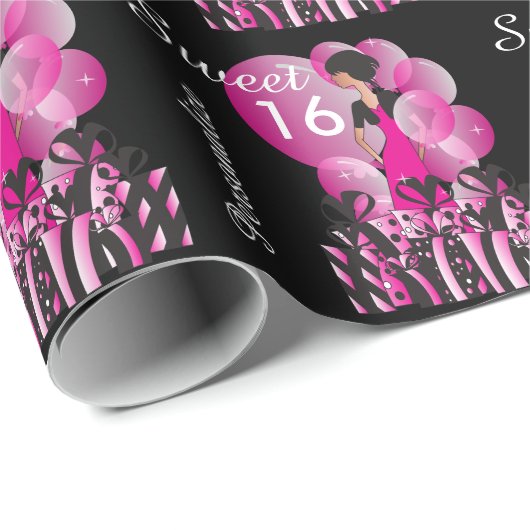 Sweet 16 Birthday Girl Cadeaupapier (Rol Hoek)