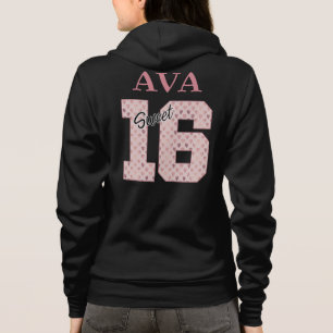 Sweet 16 Birthday Girl Roos Color Typografie  Hoodie