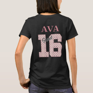 Sweet 16 Birthday Girl Roos Typografie T-shirt
