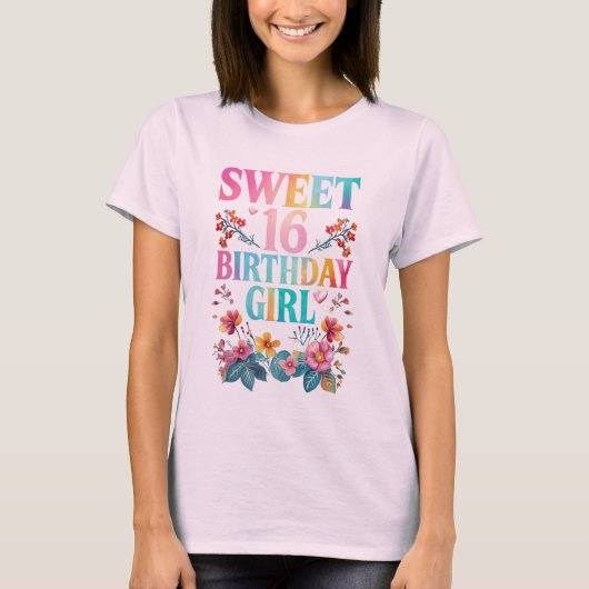Sweet 16 Birthday Girl T-shirt (Voorkant)