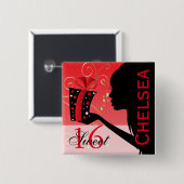 Sweet 16 Birthday Girl Vierkante Button 5,1 Cm (Voorkant /achterkant)