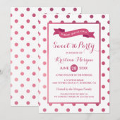 Sweet 16 Birthday Girly Pink Glitter Polk Stippen Kaart (Voorkant / Achterkant)