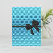 Sweet 16 Birthday Glam Blue Glitter Black Bow Kaart (Staand voorkant)
