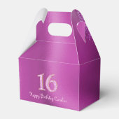 Sweet 16 Birthday Glam Pink Glitter Bedankdoosjes (Achterkant)