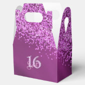 Sweet 16 Birthday Glam Pink Glitter Bedankdoosjes (Geopend)