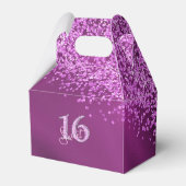Sweet 16 Birthday Glam Pink Glitter Bedankdoosjes (Voorkant Zijde)