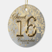Sweet 16 Birthday Gold Faux Metallic Keramisch Ornament (Links)