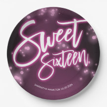 Sweet 16 Birthday Hot Pink Neon Glow Dark Party