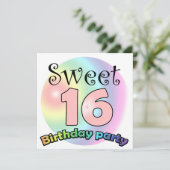 Sweet 16 birthday invitation Custom Kaart (Staand voorkant)