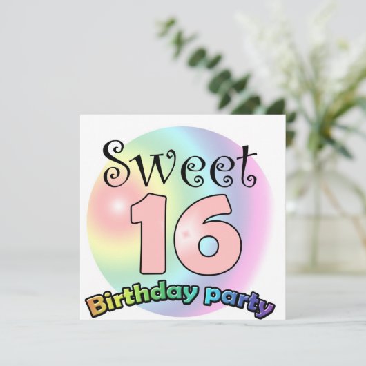 Sweet 16 birthday invitation Custom Kaart (Staand voorkant)