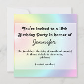 Sweet 16 birthday invitation Custom Kaart (Achterkant)