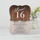 Sweet 16 Birthday Invite Barn Wood Land Kaart (Staand voorkant)