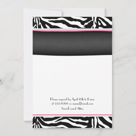 Sweet 16 Birthday Invite | Daisy Zebra Print Kaart (Achterkant)