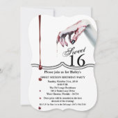 Sweet 16 Birthday Invite zombie blood drip vampire Kaart (Voorkant)