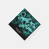 Sweet 16 Birthday Neon Blauwgroen Neon Glow Dark P Servet (Hoek)