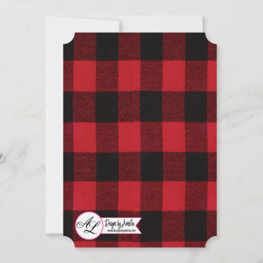 Sweet 16 Birthday Nodig Red Buffalo Plaid Beer uit Kaart (Achterkant)