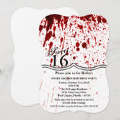 Sweet 16 Birthday Noite Blood Splatter Vampire Go Kaart (Voorkant / Achterkant)