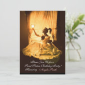 SWEET 16 BIRTHDAY PARTIJ GEEL ZWART DAMASK Gold Kaart (Staand voorkant)