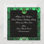 SWEET 16 BIRTHDAY PARTIJ, GROENE GEEL ZWARTE DAMAS KAART (Achterkant)