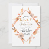 Sweet 16 Birthday Party Autumn Herfst Flowers Aubu Kaart (Voorkant)