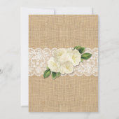 Sweet 16 Birthday Party Burlap Lace Rozen Invite Kaart (Achterkant)