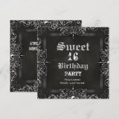 Sweet 16 Birthday Party Chalkboard Black Antiek Kaart (Voorkant / Achterkant)