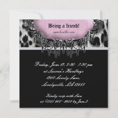 Sweet 16 Birthday Party Cute Leopard Pink Wild Kaart (Achterkant)
