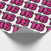 Sweet 16 Birthday Party Gift Cadeaupapier (Hoek)