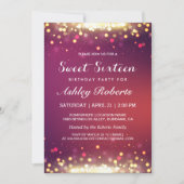 Sweet 16 Birthday Party Gold Shimmer Sparkles Kaart (Voorkant)
