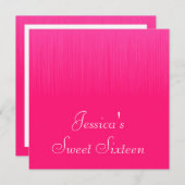 Sweet 16 Birthday Party Hot Pink Static Kaart (Voorkant / Achterkant)