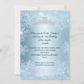 Sweet 16 Birthday Party Ice Blue Snowflake Winter Kaart (Achterkant)