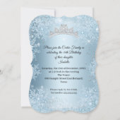 Sweet 16 Birthday Party Icy Blue Snowflake Winter Kaart (Achterkant)